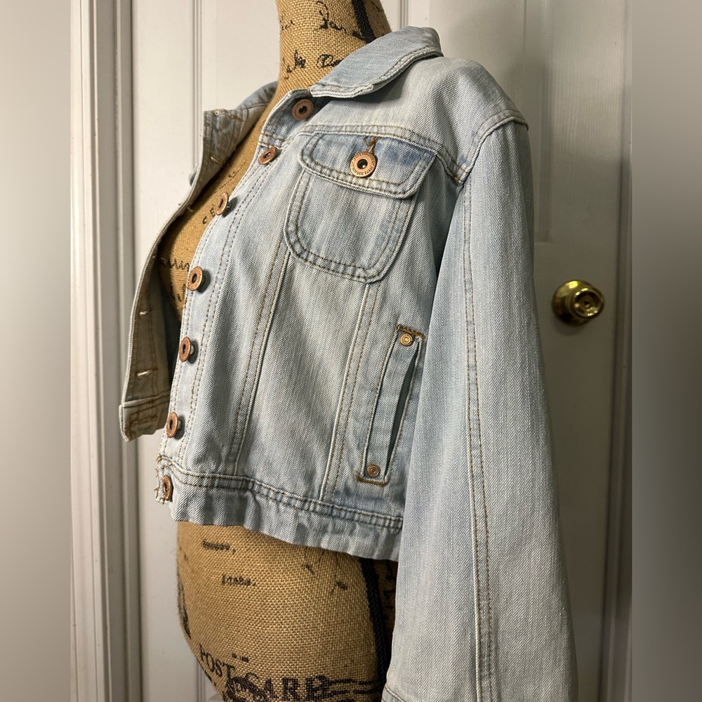 Highway Jeans Cropped Light Blue Jean Jacket, size XL - Like New